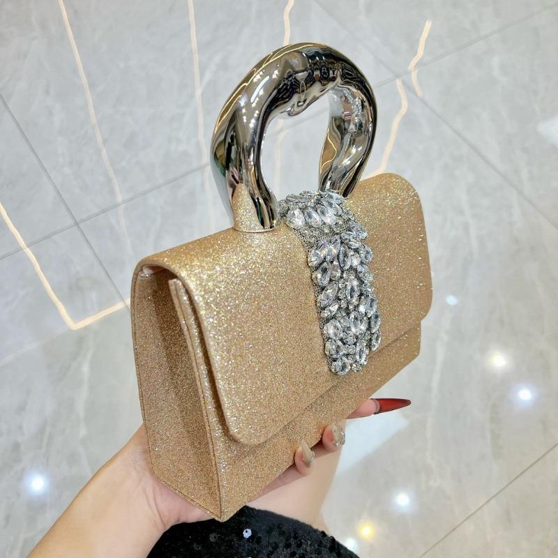 Shiny and Stylish Handbag for Ladies, Light Luxury Evening Bag, Chain Strap, High-end Style, Crossbody Bag