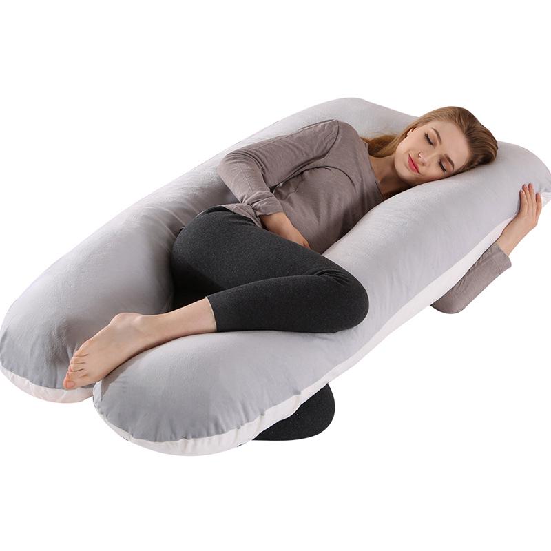 Crystal Velvet U-Shaped Pregnancy Pillow for Abdominal, Waist, and Leg Support