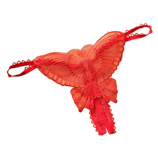 Panties Sexy G-string Butterfly Hollow Spandex T-Back Crotchless Women Briefs for Sleeping