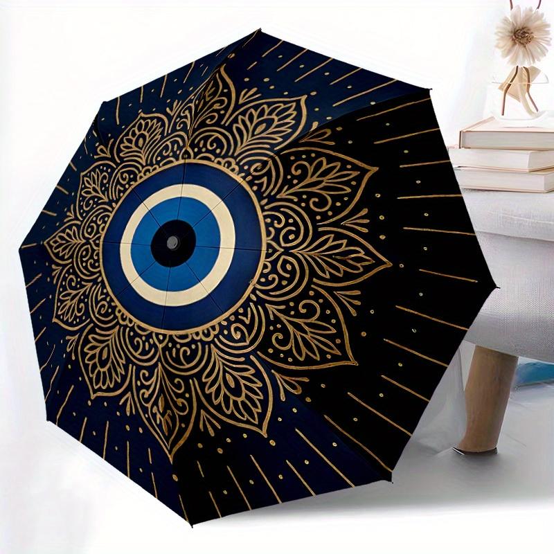 1pc Eagle Mandala Auto Open/close, All-Season Portable Folding Umbrella for Women & Men, Travel, Everyday, Formal Events - Compact Luxury Parasol, Out