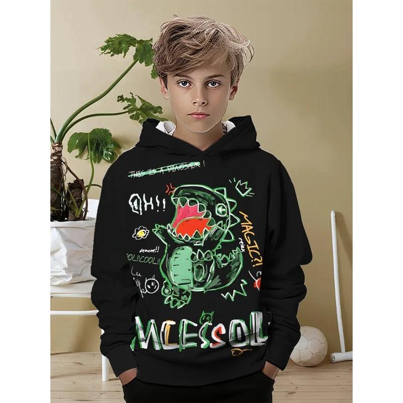 Autumn Cute Cartoon Animal Pattern 3D Printed Hoodies Fashionable Casual Sports Long Sleeved Children's Boy Hooded Sweatshirts