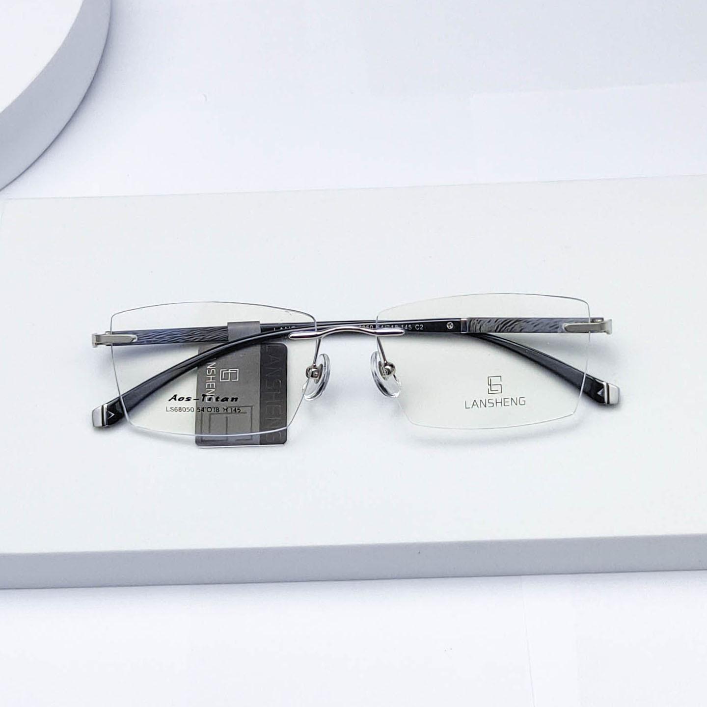 ALICIA Man Luxury Rimless Glasses Fashion Square Ultra Light Alloy Optical Prescription Glasses Business Eyewear Women серебряный