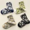 5Pairs Breathable Mid Tube Socks Patchwork Retro Socks Comfortable Floral Short Socks  Spring