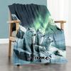White Wolf Moon Customize Text Blanket Cozy Personalized Blanket Comfortable Great for Couch Sofa Picnics Bed Ideal for All Seasons