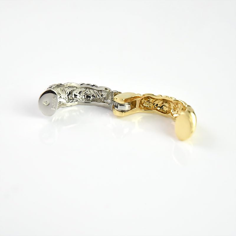 Paar voor één Pierring Echte Omkeerbare K18 Platina Brot Oorbellen Pierring Oorklem Oorclip 18k Pt950 Unisex Zoals Reis Goud [Helft oor]