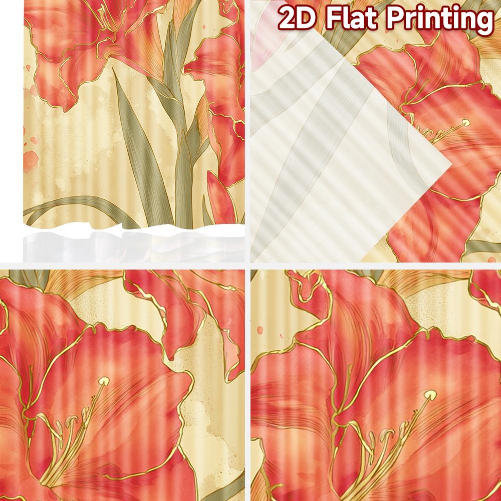 2D FLAT PRINTING 2pcs Curtains (Without Rod) Floral Elegance In Pink April Fools Is Day Festival Chic Print Curtains Polyester