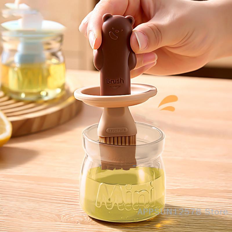 Bear Silicone Oil Brush Household Barbecue Oil Brush Oil Bottle Food-Grade Silicone Oil Brush Seasoning Bottle
