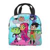Teens Titans Go Beast Boy Sacs à déjeuner isothermes Boîte de rangement pour aliments Glacière portable Boîtes à lunch thermiques pour le voyage