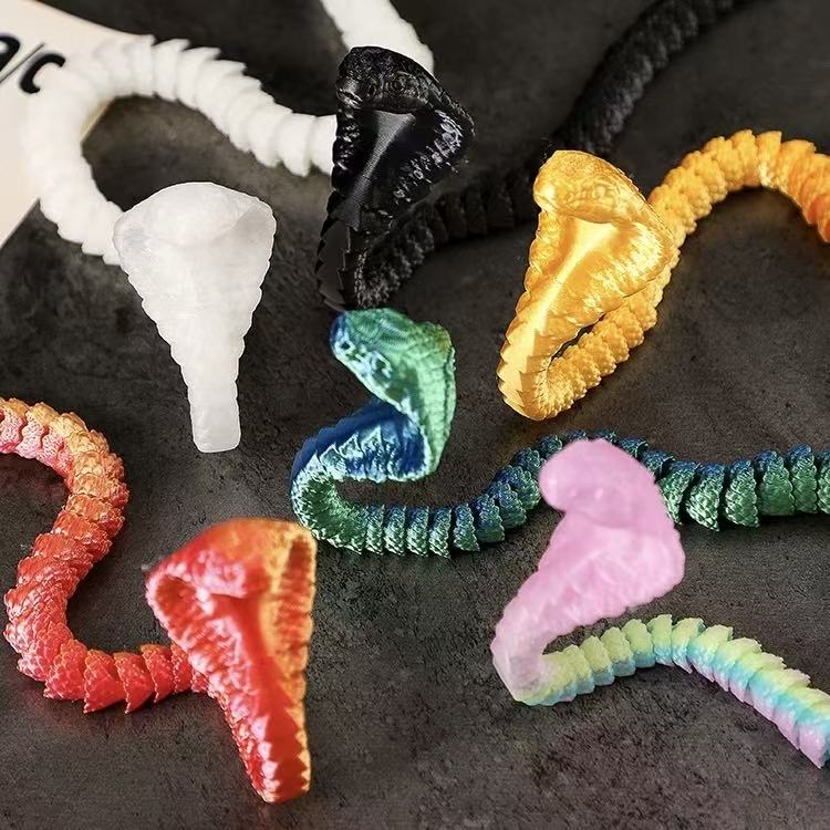 10Pcs Random Color Cobra Statue Car Dashboard Ornament Home Office Desktop Decoration Collectible Figurine Birthday Christmas