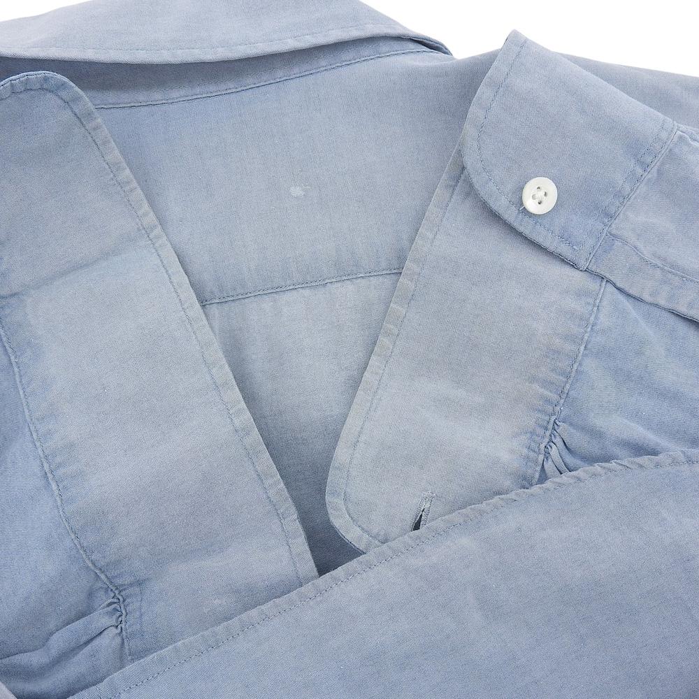 RRL Herren Baumwoll-Chambray-Hemd, Hellblau, Größe S Oberteile S 170/92A HellblauGebraucht