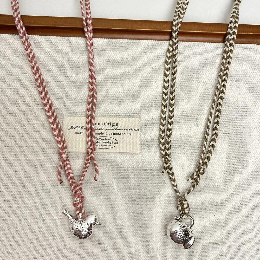 Alloy Weaving Necklace Bohemian Style Charm Jewelry Fashion Animal Bird Pendant Necklace  For Girls
