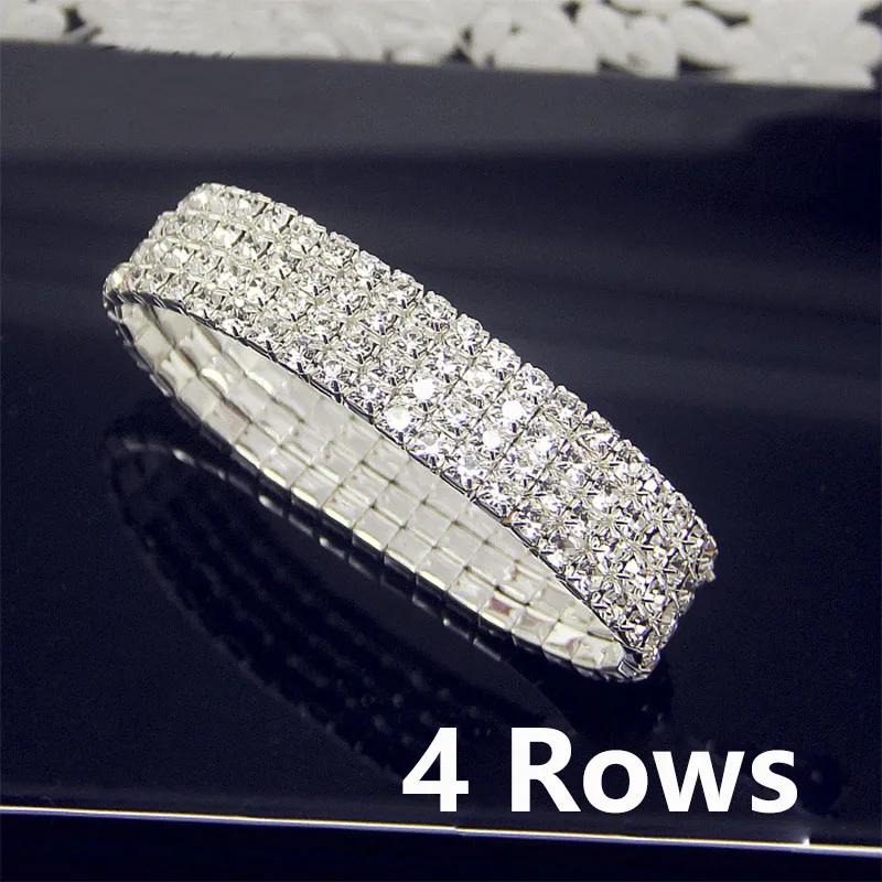 Brățară Elastică de Lux Albă Completă cu Cristal Cubic Zirconiu AAA Strălucitoare cu Strasuri Gheață Brățară de Damă pentru Femei Bijuterii de Nuntă