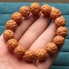 Carved Monkey Head Walnut Pi Xiu Bracelet Men Hand Polished Prayer Beads Wealth 15mm Single Ring