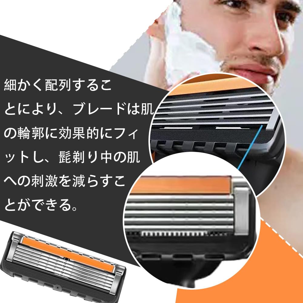 16-Pack Replacement Razor Blades for Gillette Fusion 5, ProGlide, ProShield, SkinGuard, Power, 5-Layer Stainless Steel Men's Shaving Refills, Black