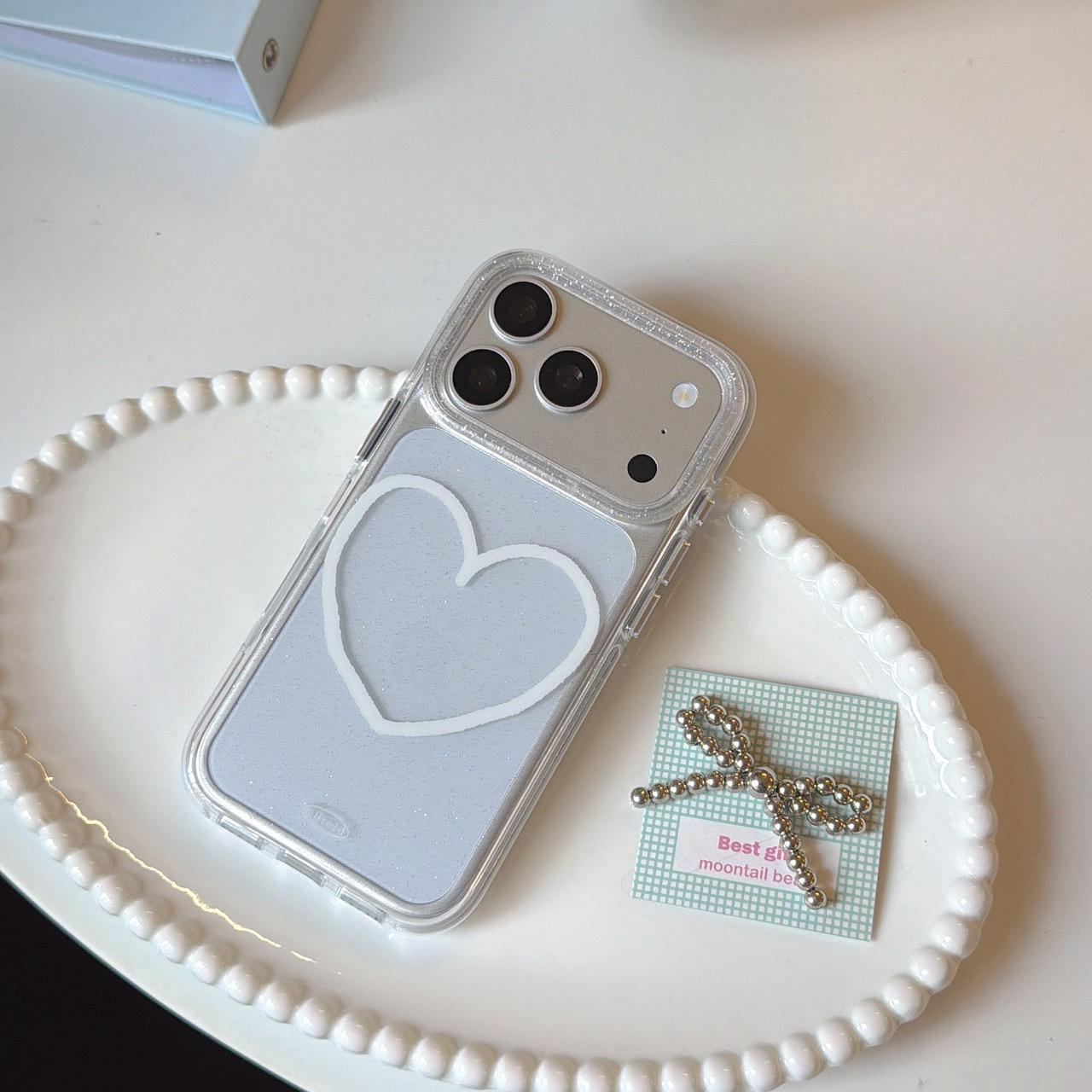 

**Simple White Heart Line Design Phone Case for iPhone 15/14, Compatible with Apple 16, Round Edge, Suitable for iPhone 17 Pro Max** iPhone 16 Pro