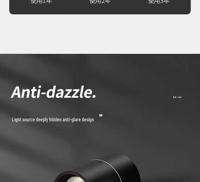 Adjustable LED Aluminum Spotlight, Surface-Mounted, Foldable, for Living Room Wall & Ceiling.