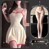 Sex underwear pure desire square neck suspender contrasting color dress temperament summer new design sense waist
