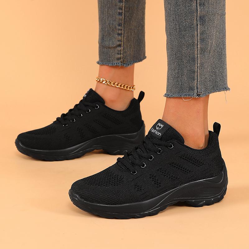 Damen Neue Einzelne Schuhe Plateau Schnürung Jogging Mesh Outdoor Walking Designer Dicksohlige Lässige Sportschuhe De Mujer