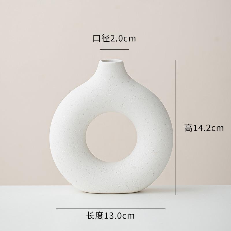 Bohemian Style, Three Piece Set, White, Ceramic Vase, Round, Geometric Design, Vase, Plain Fire, Set, New Vase