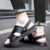 Fashion High Quality Men Sandals Summer Genuine Leather Sandals Man Dual-use Slippers Non-slip Bottom Casual Business Beach Men Sandals