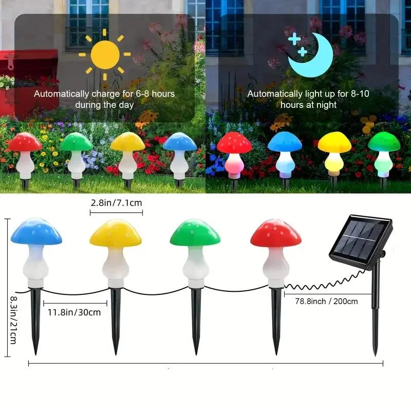 Creative Solar Mushroom Lights Outdoor LED Garden Lamp Waterproof Pathway Landscape Lights for Home Patio Lawn Christmas Decor