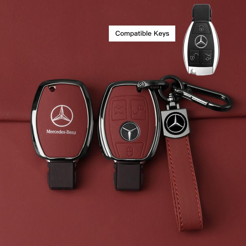 GLC GLB Car Remote Keyshell Cover Zinc Alloy Leather Key Case Accessories For Mercedes Benz AMG W177 W176 X166 X167 C257 C218 X