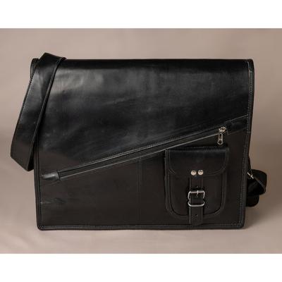 Bolsa de couro para laptop de 16'' | 2 cores: preto e marrom | Almofada de ombro ajustável | Bolsa acolchoada para laptop|