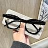 Clear Blue Ray Blocking Glasses Large Eyeglasses Spectacle Frame Frame Ladies Trendy Design Pearl Spectacle Frame Trend Circular Eyewear