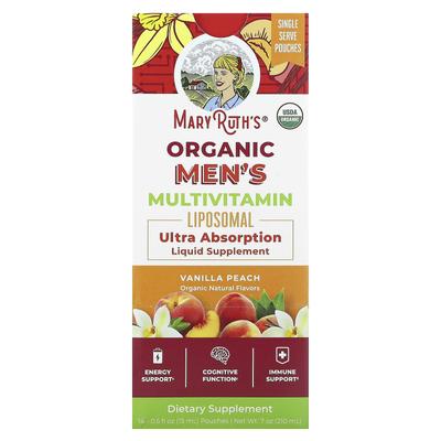Organic Men's Multivitamin Liposomal, Vanilla Peach, 14 Count, 0.5 Fl Oz (15 Ml) Each