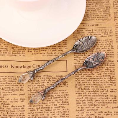 Sagit Crystal Head Pattern Style Coffee Sugar Tea Dessert Spoon Fork Kitchen Tableware
