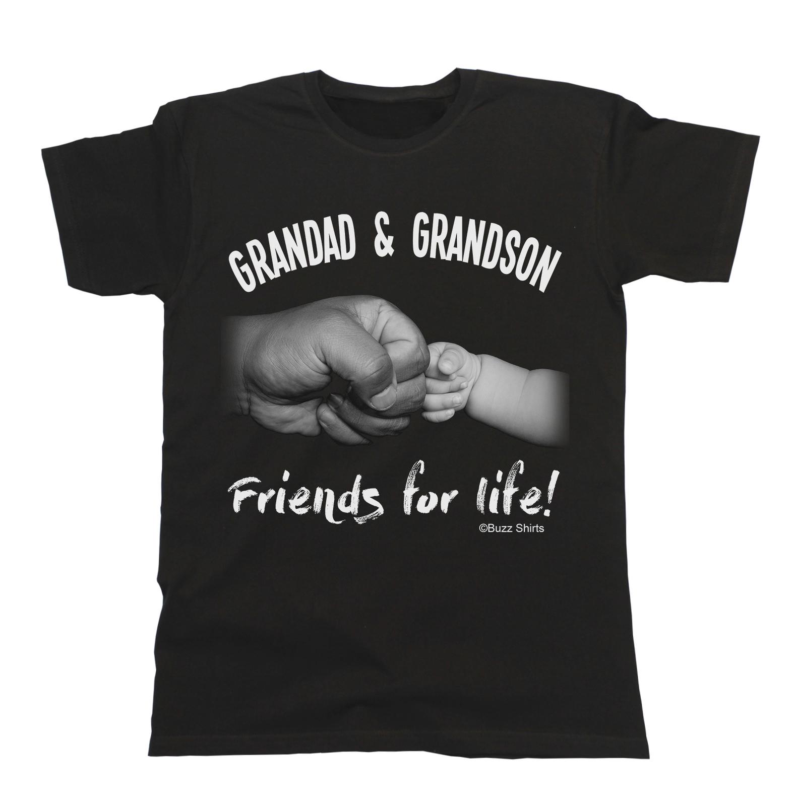 GRANDFATHER Mens T-Shirt Mens Womens Tees Top Grandad and Grandson Friends For Life Eco Gift M