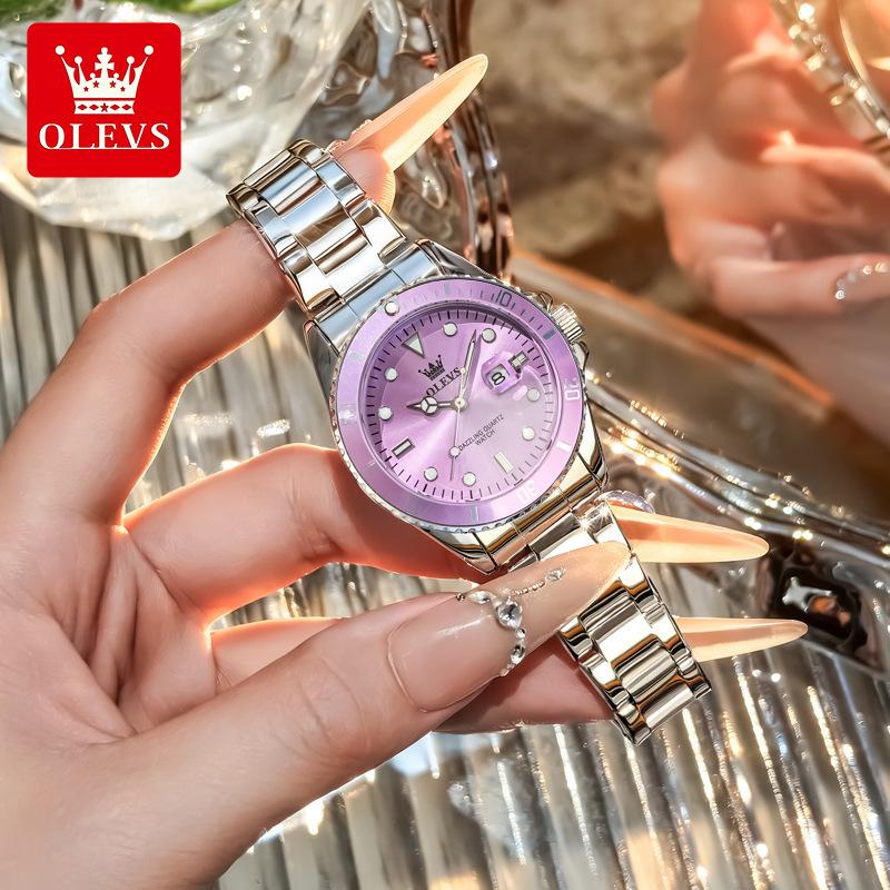 OLEVS Orologio da Donna Classico Orologio da Donna Automatico con Data Acciaio Inossidabile Impermeabile Luminoso Orologio al Quarzo per Donne