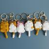 Crochet Cute Cat Keyring Hand-woven Cute Animal Pendant Exposing Belly Cat Keychain  Men Women