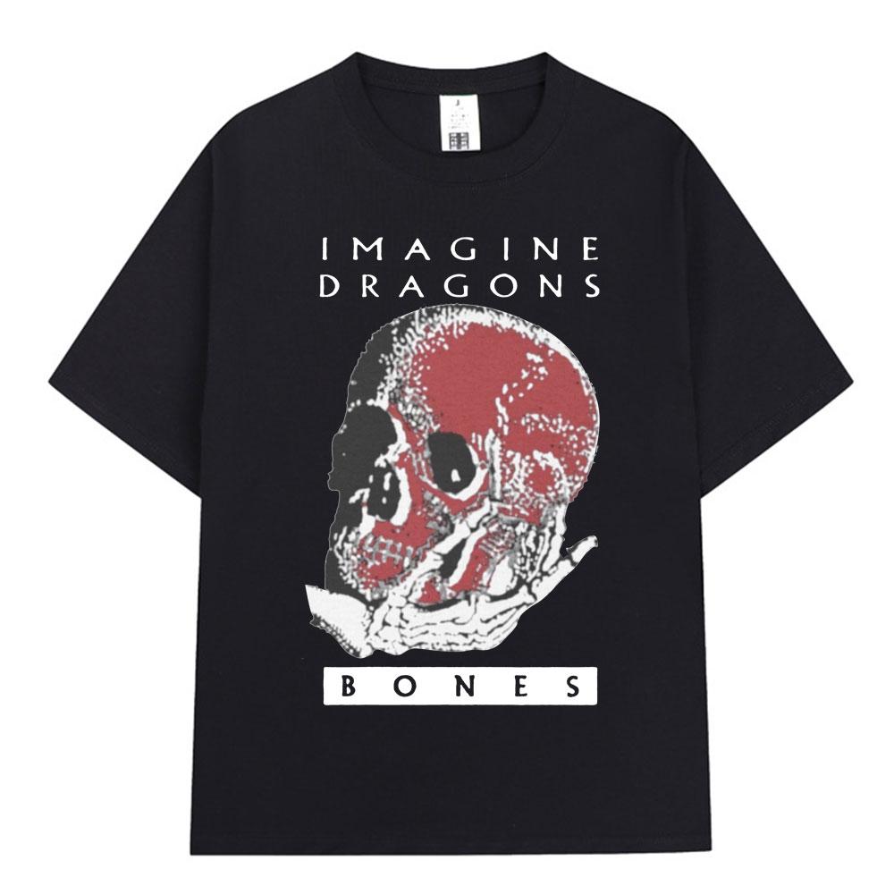 Summer Adult Imagine Dragons Loom World Tour Rock Band Tshirt Cartoon Dragon High Quality 100 Cotton Mens Women Shortsleeved