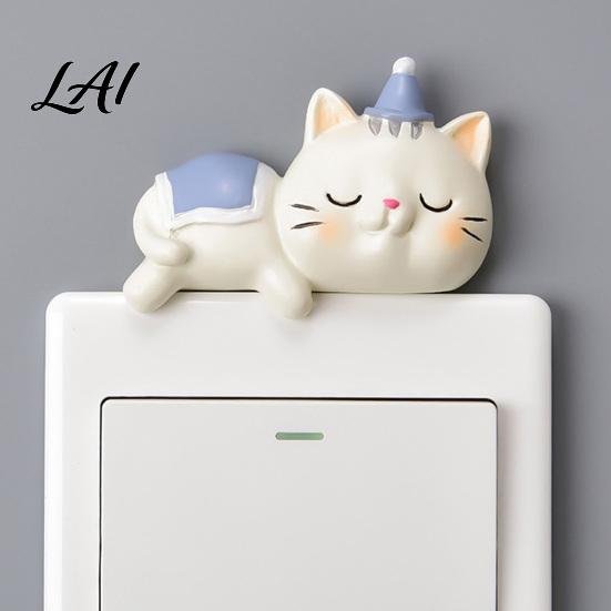 Animal Wall Art for Kids Room Cute Cat Light Switch Sticker Adorable Kitten Self‑Adhesive Socket Panel Decor Cover Decor Indoor Home Bedroom