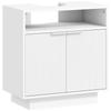 Bathroom Vanity Cabinet With 2 Fluted Doors And Open Compartment For Pedestal Free Sink 60x33x63 Cm White