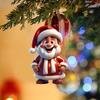Cartoon Santa Cute Claus Pattern Acrylic Pendant For Christmas Decoration
