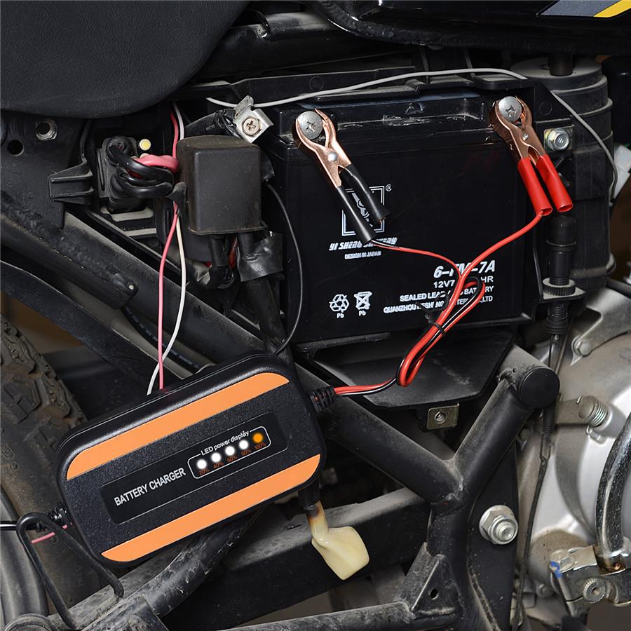 NEW Wide Voltage Motorcycle Car Battery Charger Digital Display Pulse Repair Lead-acid Battery Charger