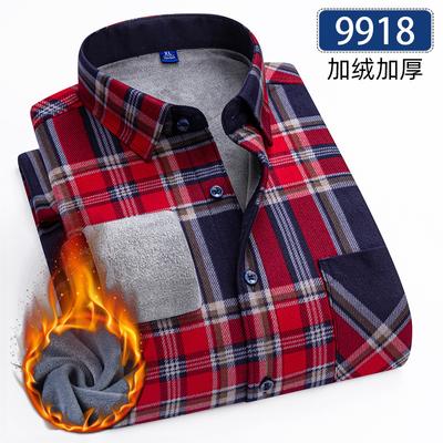 8XL 9XL más polar grueso camisa de hombre Manga larga otoño e invierno casual sin planchado transpirable moda cuadros corte ajustado