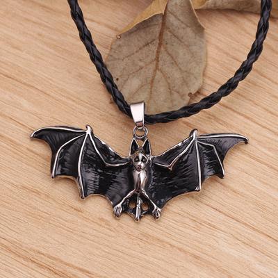 Punk Schmuck Halloween Herren Vintage Fledermaus Halskette Metall Fledermaus Halskette Anhänger