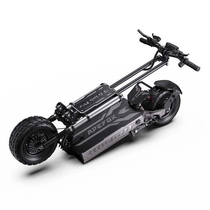 Skládací elektrická koloběžka APEFOX-T90: 85 km/h, 100 km dojezd, 60 V 31,2 Ah, Dva 2100W motory, 13palcové terénní pneumatiky
