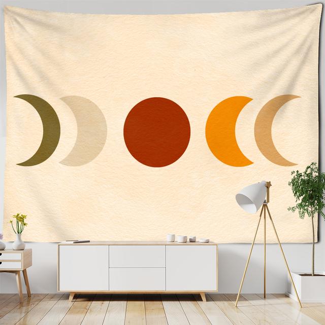 Ilustrație de linie simplă Tapiserie Agățat pe perete Pictură în ulei retro Stil boem În Decorul casei Fundal pânză