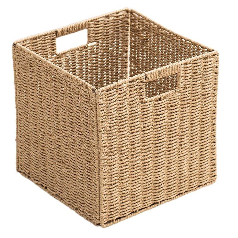

A34R Rope Storage Baskets Foldable Hand Woven Storage Cubes Bins With Handles For RV Bedroom 13 Foldable Storage Baskets