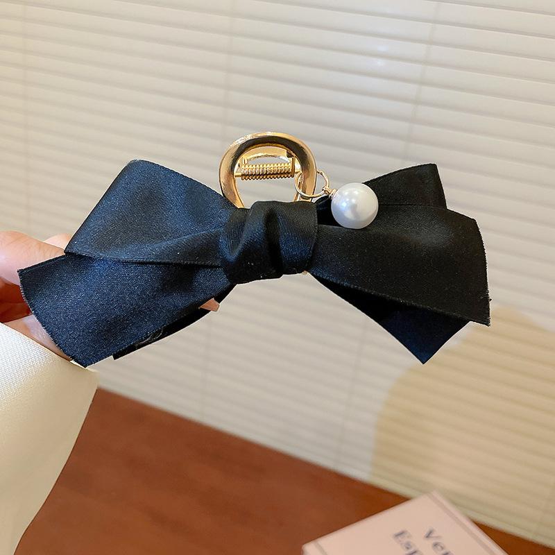 Big Large Satin Bow Ribbon Hair Clip Fashion Elegant Temperament Women Girls Ponytail Clip Ribbon Hair Clips Wedding Hair Accessories Gifts