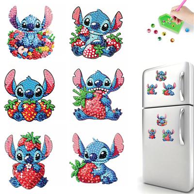 6 Stück/Set The Stitch Serie Diamantmalerei Magnete für Kühlschrank Diamantkunst Kühlschrankmagnete für Erwachsene Diamantkunst Kühlschrankmagnet-Kits
