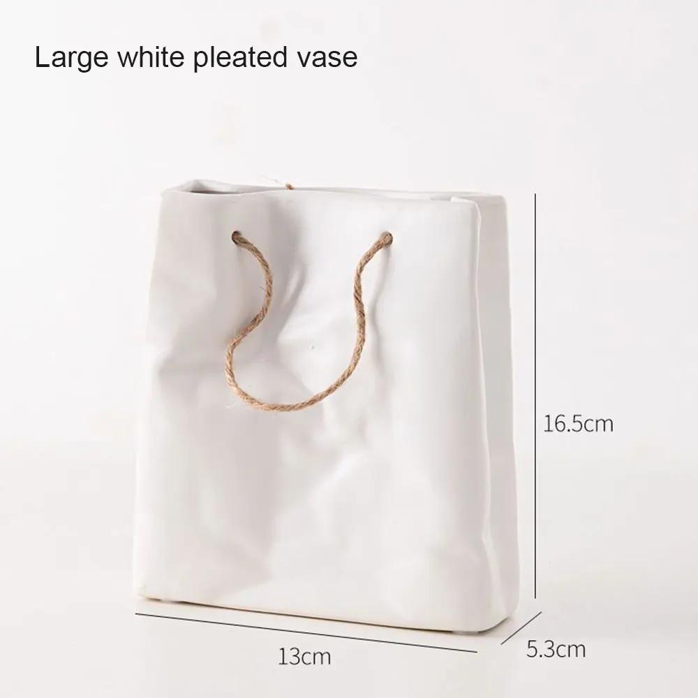 Keramikvase Nordisch Kreatives Einkaufstaschendesign Handtasche Trockenblumenarrangement Einfache Wohnzimmer Simulation Dekoration