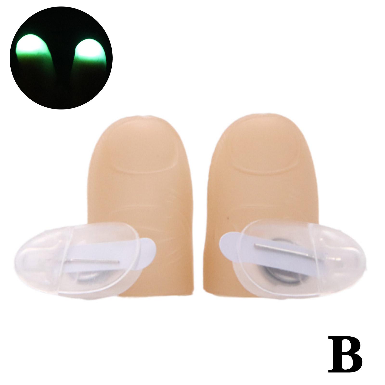 

1 пара креативных волшебных лампочек для большого пальца, красные легкие пальцы, 2 красных светящихся реквизита, трюк, светодиодный реквизит, Magic Thum W4V9 green-one-size