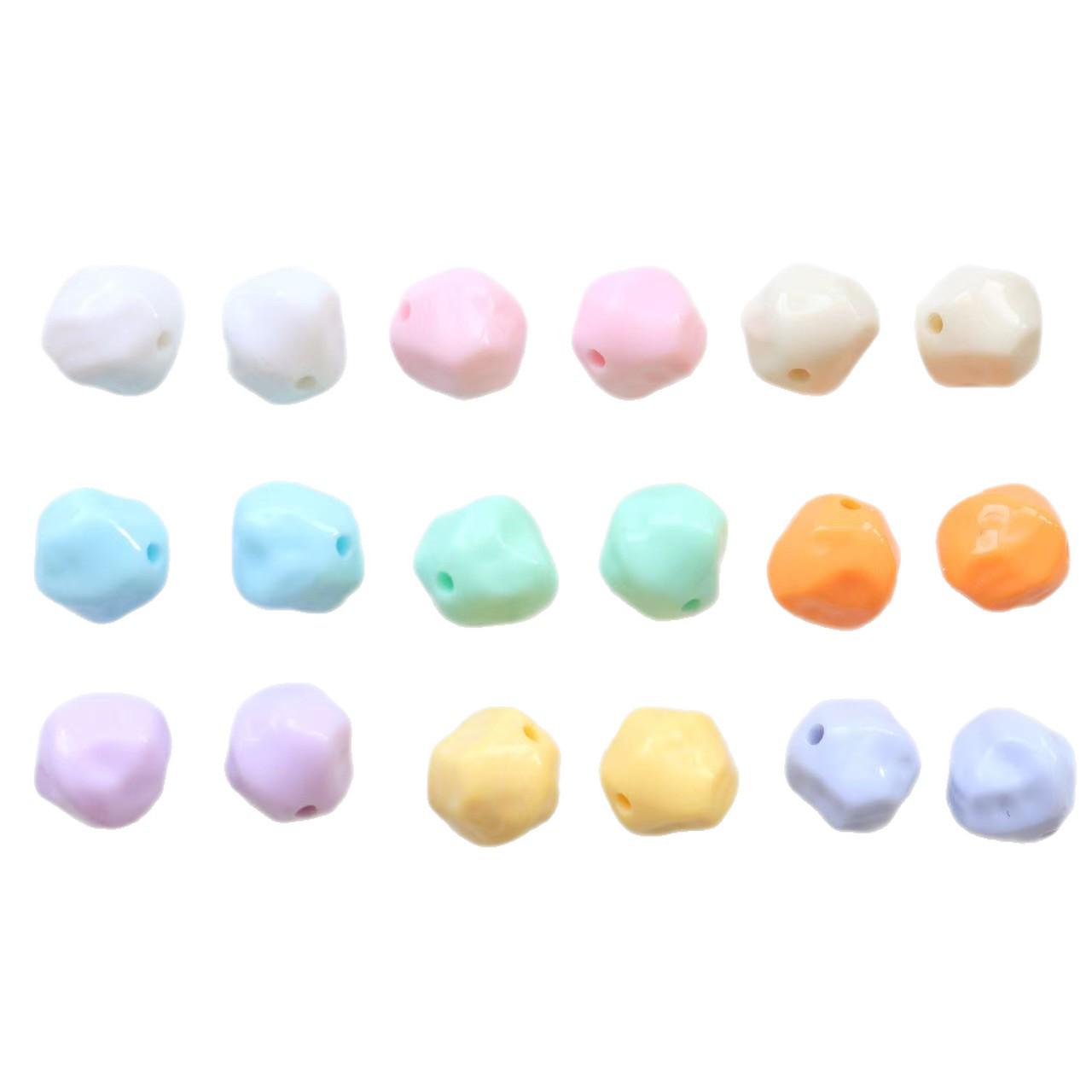 Solid Acrylic Irregular Beads for DIY Bracelets and Jewelry Accessories Orange