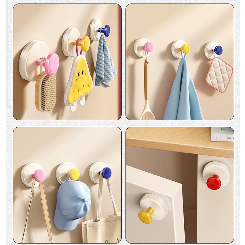 1PCS Foldable Suction Cup Hook Vacuum Key Clothes Bag Suction Cups Hanger Hook Kitchen Bathroom Robe Coat Towel Organizer Hook
