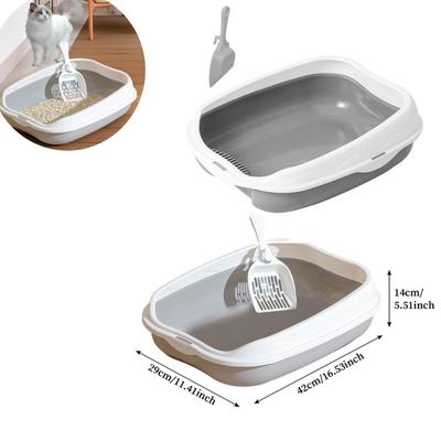 Semi Enclosed Cat Little Box With High Side Bedpan Potty Toilet for Small Pets Indoor Cats Little Tray Kitty Litter Pan Shovel